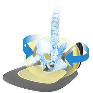 骨盤サポート構造で、正しいドライビングポジションに